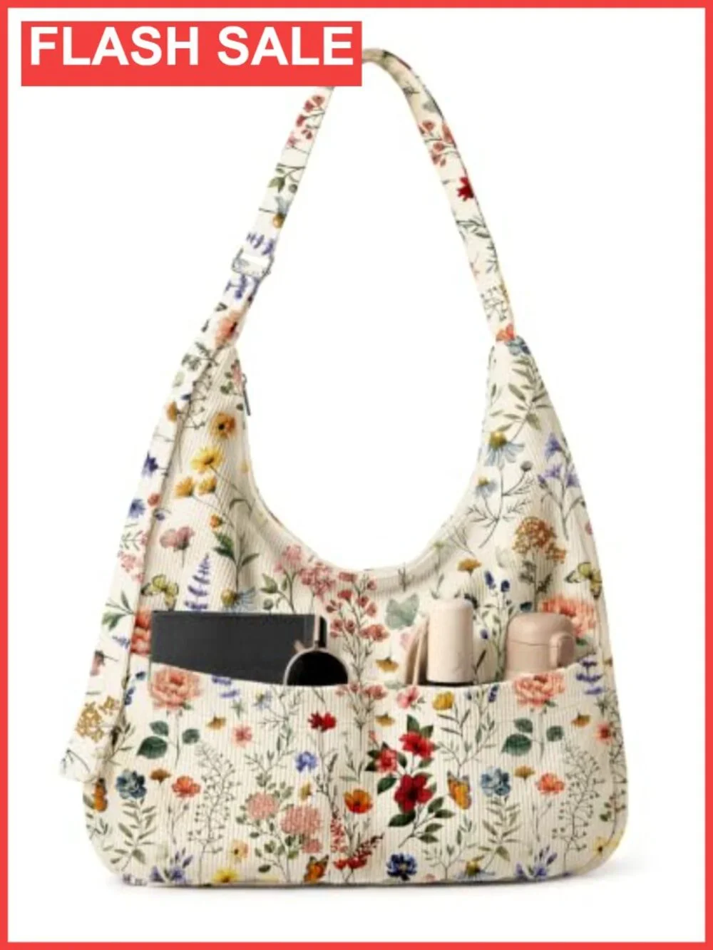 Corduroy Hobo Bag Slouchy Shoulder Crossbody Tote Fits 15in Laptop